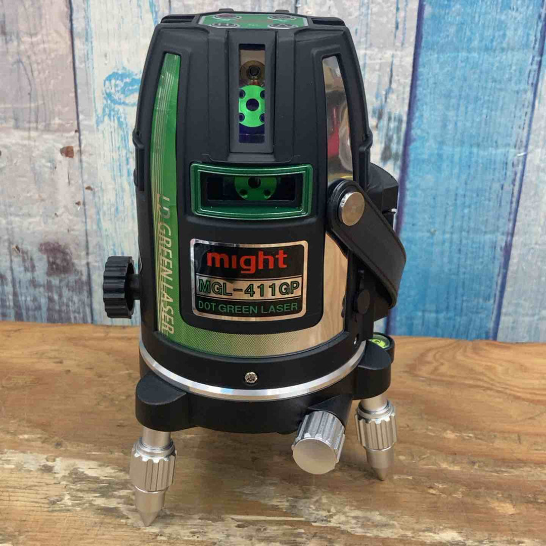 〇マイト工業(might) グリーンレーザー墨出し器 MGL-411GP 矩十字・横 三脚付き【柏店】
