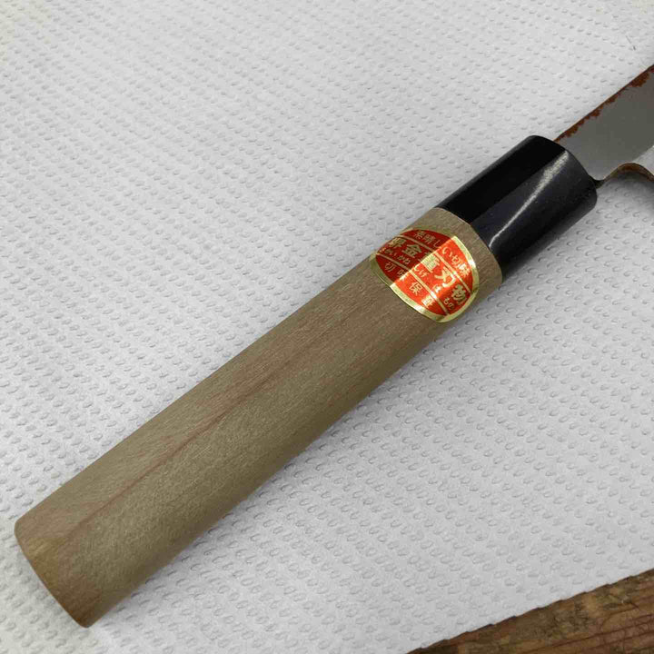 【中古美品】堺金重刃物 柳刃包丁 刃長300mm 水牛柄 本カスミ研 未使用 サビあり【柏店】
