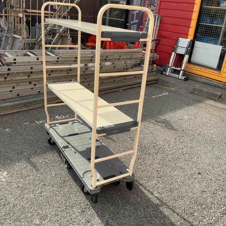 【店頭受取り限定】KAWAJUN　6輪台車　棚板2枚付き【草加店】