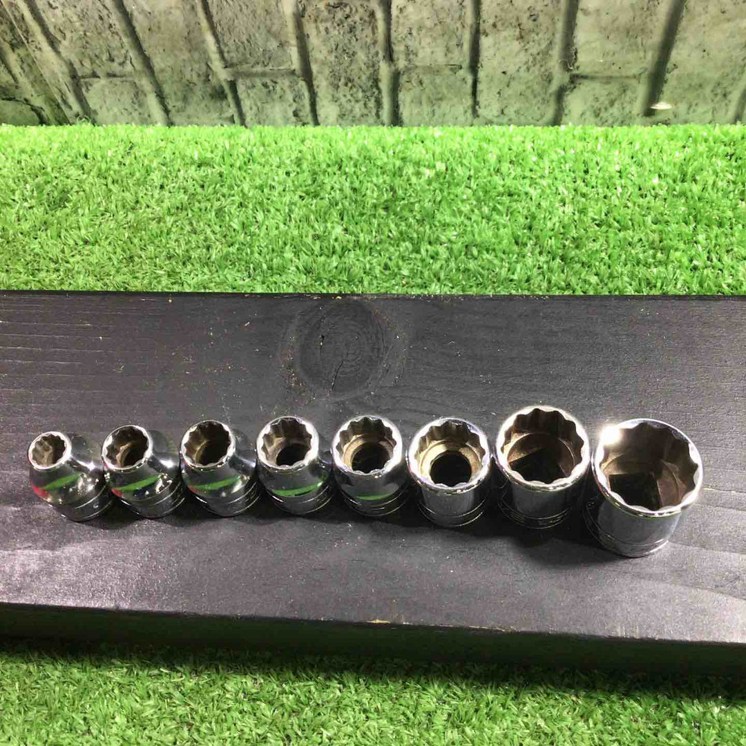 スナップオン(Snap-on) 3/8シャローソケット8点セット F～1シリーズ F161(1/2)の縁に若干の欠けがあります。 【川口店】