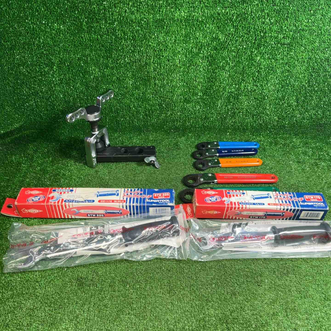【中古】スーパーツール SUPER TOOL  クイックレンチ トルクレンチ フレキ管ツバ出し工具　８点セット 【藤沢店】