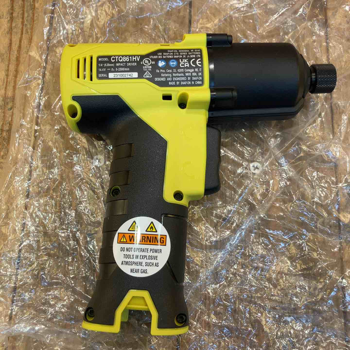 【未使用品】スナップオン(Snap-on)14.4Vコードレスインパクトドライバー CTQ861HVDB 本体のみ ハイビジ【所沢店】