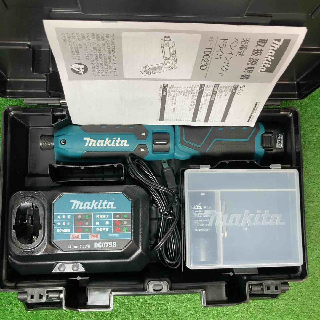【美品】★マキタ(makita) 7.2V コードレスペンインパクトドライバ TD023DSHX バッテリ2本・充電器・ケース付【岩槻店】