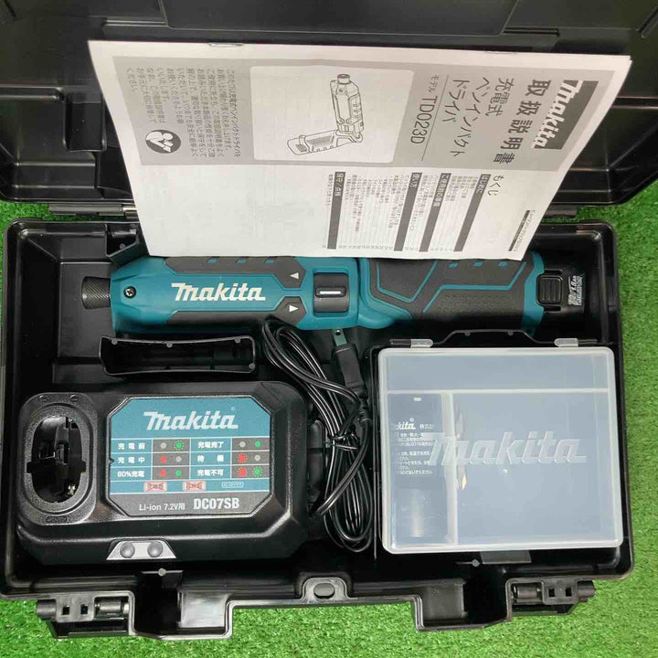 【美品】★マキタ(makita) 7.2V コードレスペンインパクトドライバ TD023DSHX バッテリ2本・充電器・ケース付【岩槻店】