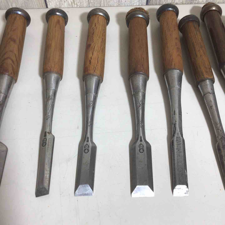 追入鑿 組鑿 淡水 紫檀柄 三つ裏 追入組鑿 10本 のみ ノミ ※1本違います【戸田店】