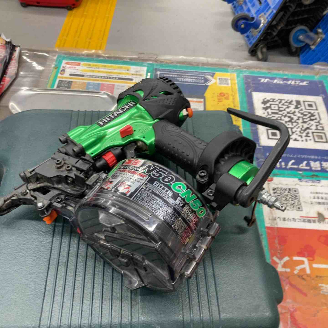 ★ハイコーキ(HIKOKI ※旧:日立工機) 高圧エア釘打ち機 NV50HMC(L)メタリックグリーン【戸田店】