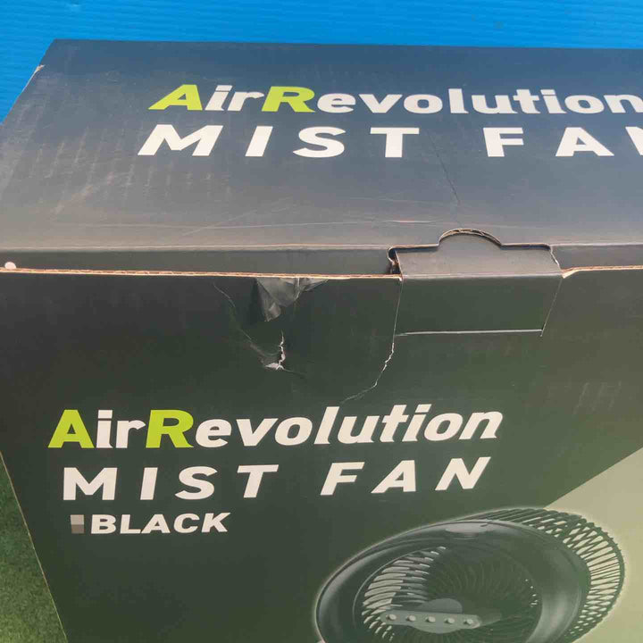 【未使用品(店頭展示品)】KMネクスト 充電式コンパクトミストファン Air Revolution MIST FAN ブラック V02-BK 超音波ミスト コードレス タイマー機能付【岩槻店】