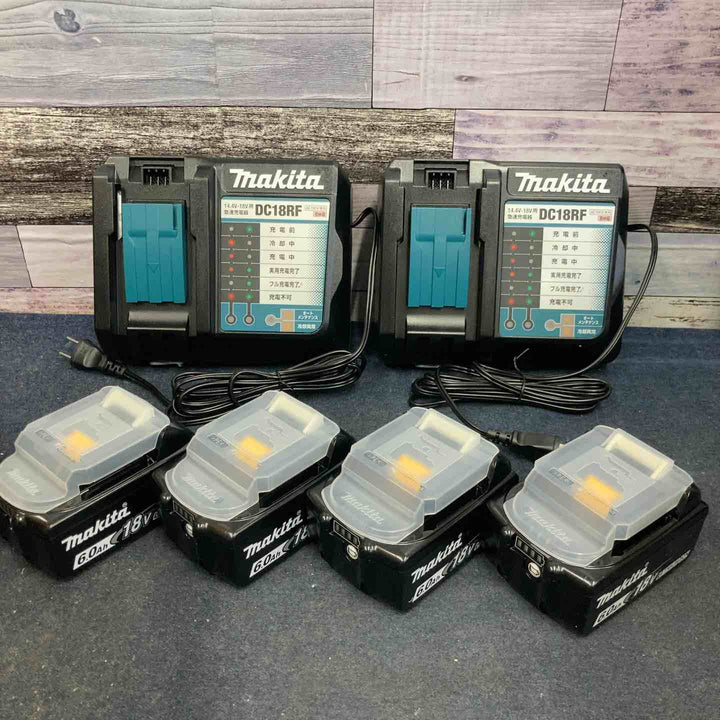 マキタ(makita) リチウムイオンバッテリー 18V/6.0Ah BL1860B 4個 + 急速充電器 DC18RF 2個セット【八潮店】