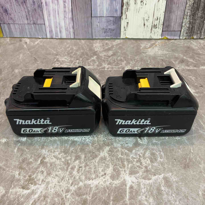 【中古品】マキタ 純正 18V 6.0Ah バッテリー BL1860B×2個 (充電20回/22回) + 急速充電器 DC18RF 計3点セット まとめ makita【八潮店】