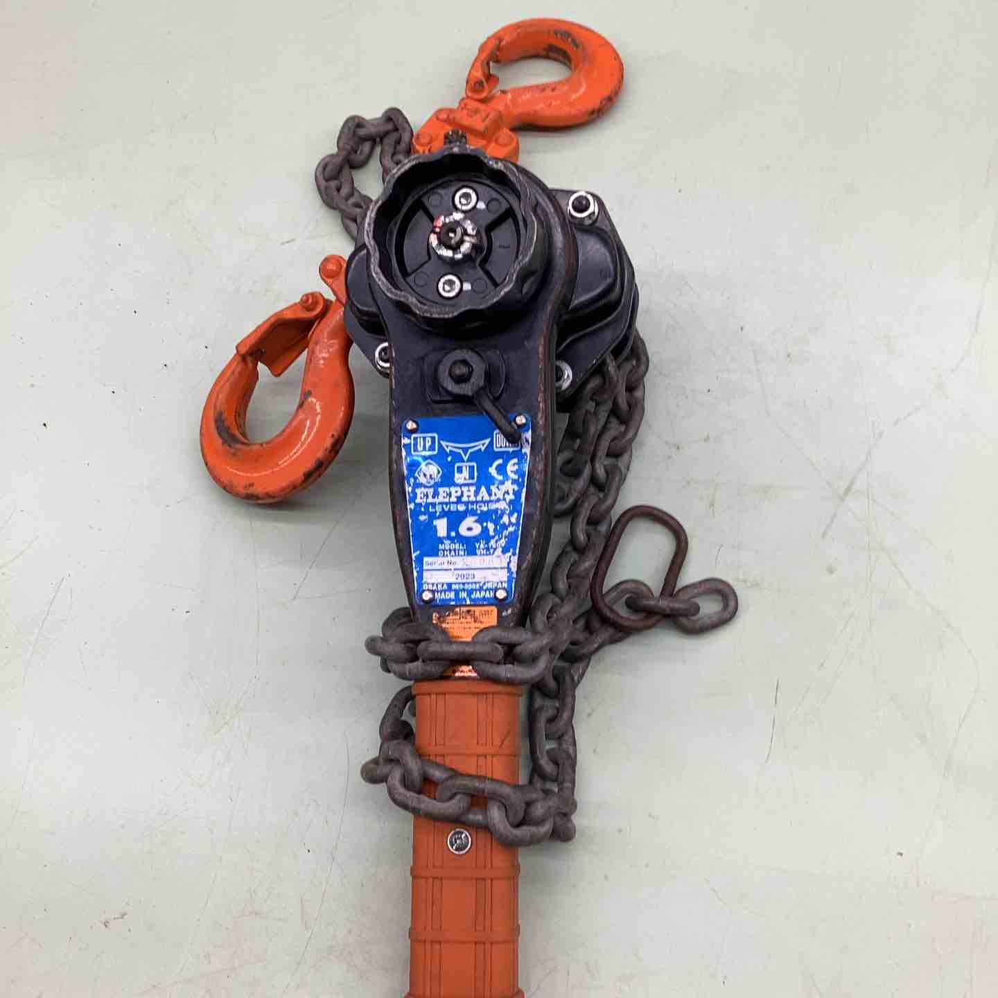 レバーホイスト　レバーブロック　YA-160 象印　1.6 t 1600 kg 未使用　２０１６年製　国産品　値下げ交渉歓迎です