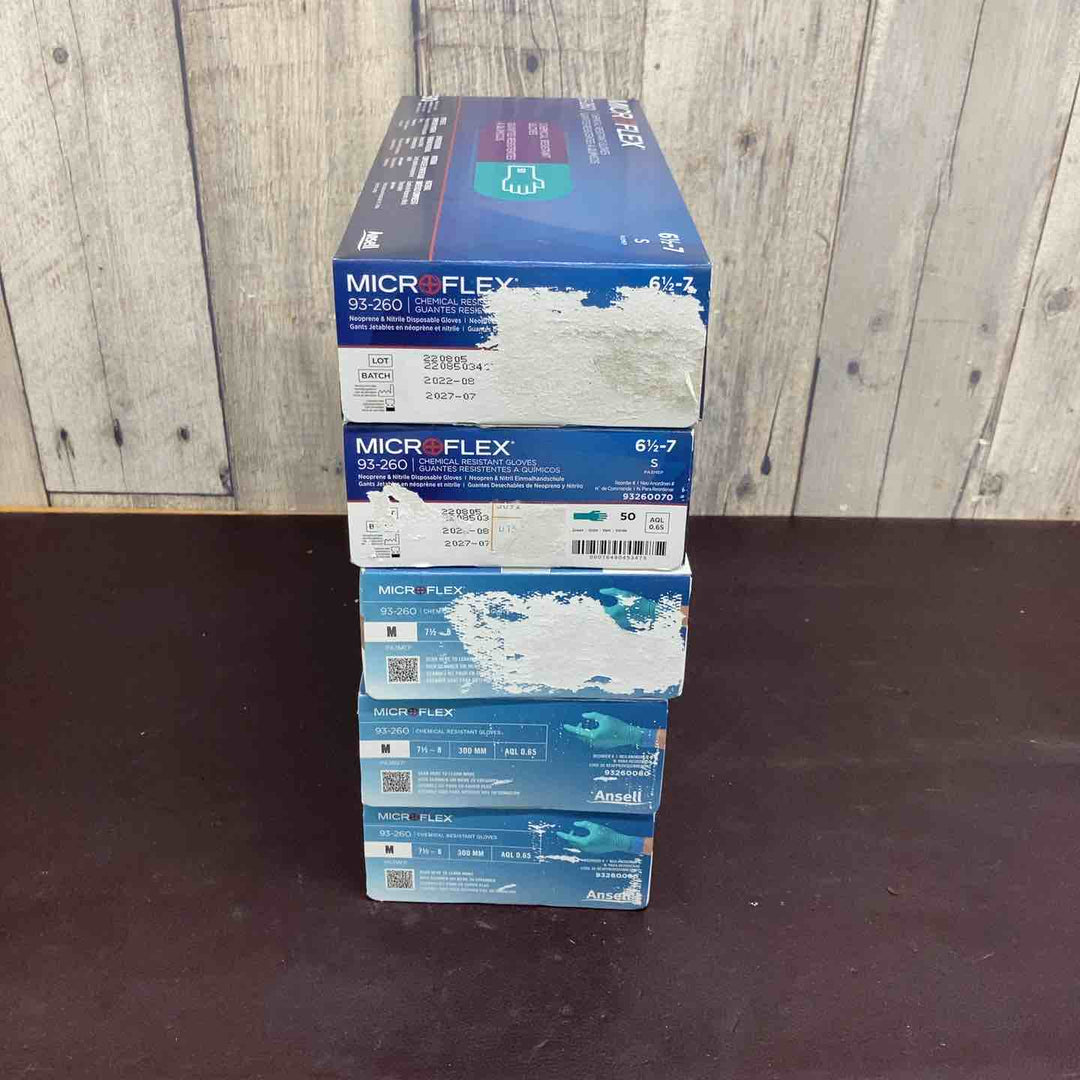 【未使用品(店頭展示品)】 Microflex(アンセル) 93-260 ニトリルネオプレン手袋 500枚×10箱セット S/M/Lサイズ 【東大和店】