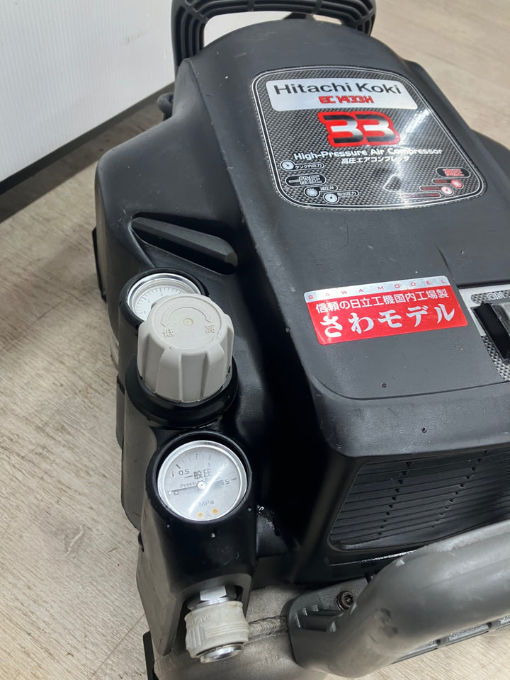 ★ハイコーキ(HIKOKI ※旧:日立工機) エアコンプレッサー EC1433H 常圧高圧兼用 9L 動作確認済み【川越店】