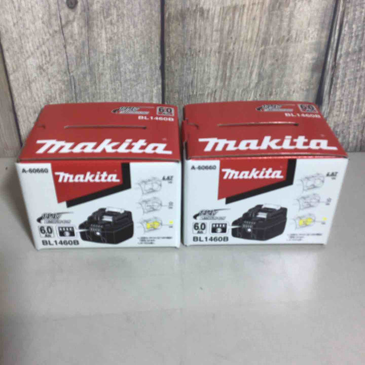 【未使用品】 純正 マキタ makita リチウムイオンバッテリー 14.4V/6.0Ah BL1460B 2個 バッテリー 純正品 14.4V 【戸田店】