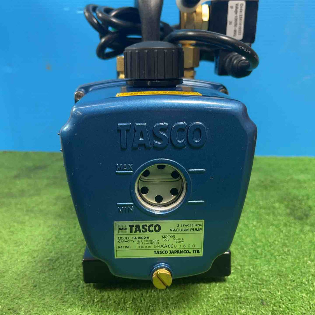 【美品】◇タスコ(TASCO) 真空ポンプ TA150XA ゲージマニホールド、TA142VK 真空ゲージキット、TA159PA 逆流防止真空ポンプアダプタ付【岩槻店】
