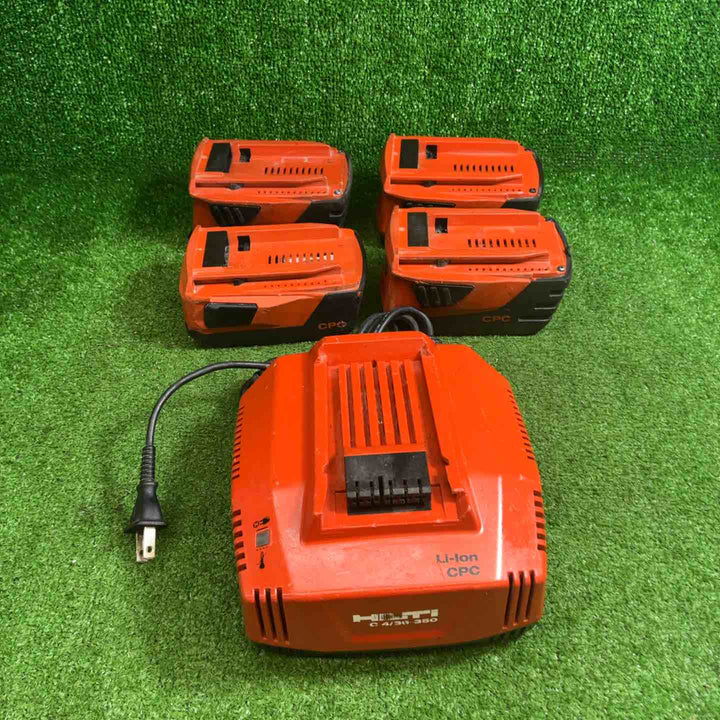 【中古品】 ヒルティ (Hilti) バッテリー充電器セット B 22/5.2 5.2Ah 3個 B 22/4.0 1個 充電器 C4/36-350 1個　計5個　【藤沢店】