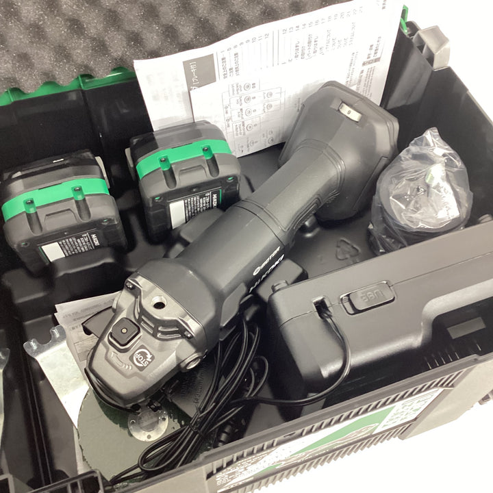 ◇HiKOKI(ハイコーキ) 36V 充電式 ディスクグラインダ G3610DC ブラック トイシ径100mm スライドスイッチ 蓄電池2個・充電器・ケース付 G3610DC(2XPBZ)【狭山】