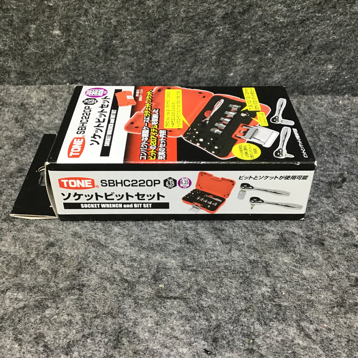 【未使用品】トネ(TONE) ソケットビットセット 差込角6.35mm(1/4") SBHC220P 内容19点 レッド【桶川店】