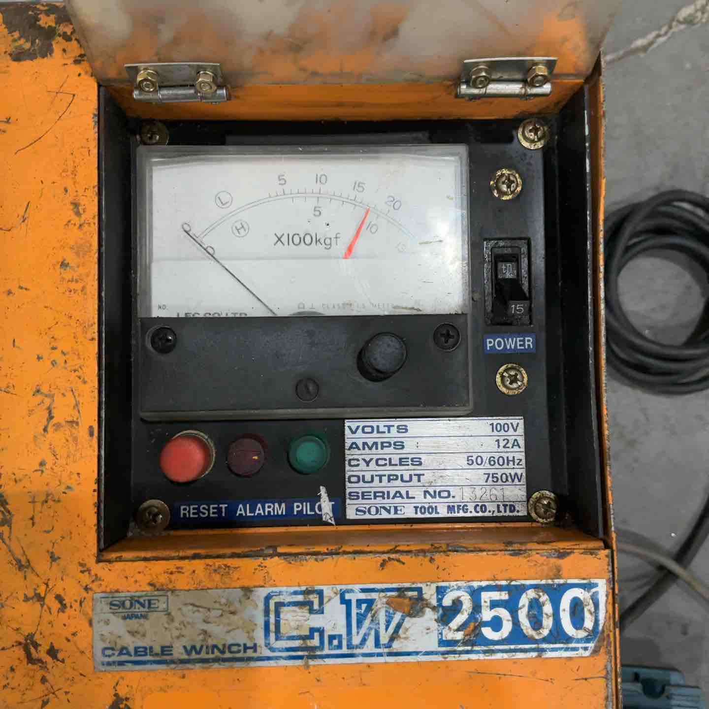 育良精機 CW-2500 ケーブルウインチ【船橋馬込店】【店頭取引限定】【中古】ITI5ZDXVQR6Y 店頭受取り限定】◇育良精機(イクラ) ケーブルウインチ CW-2500 入線用