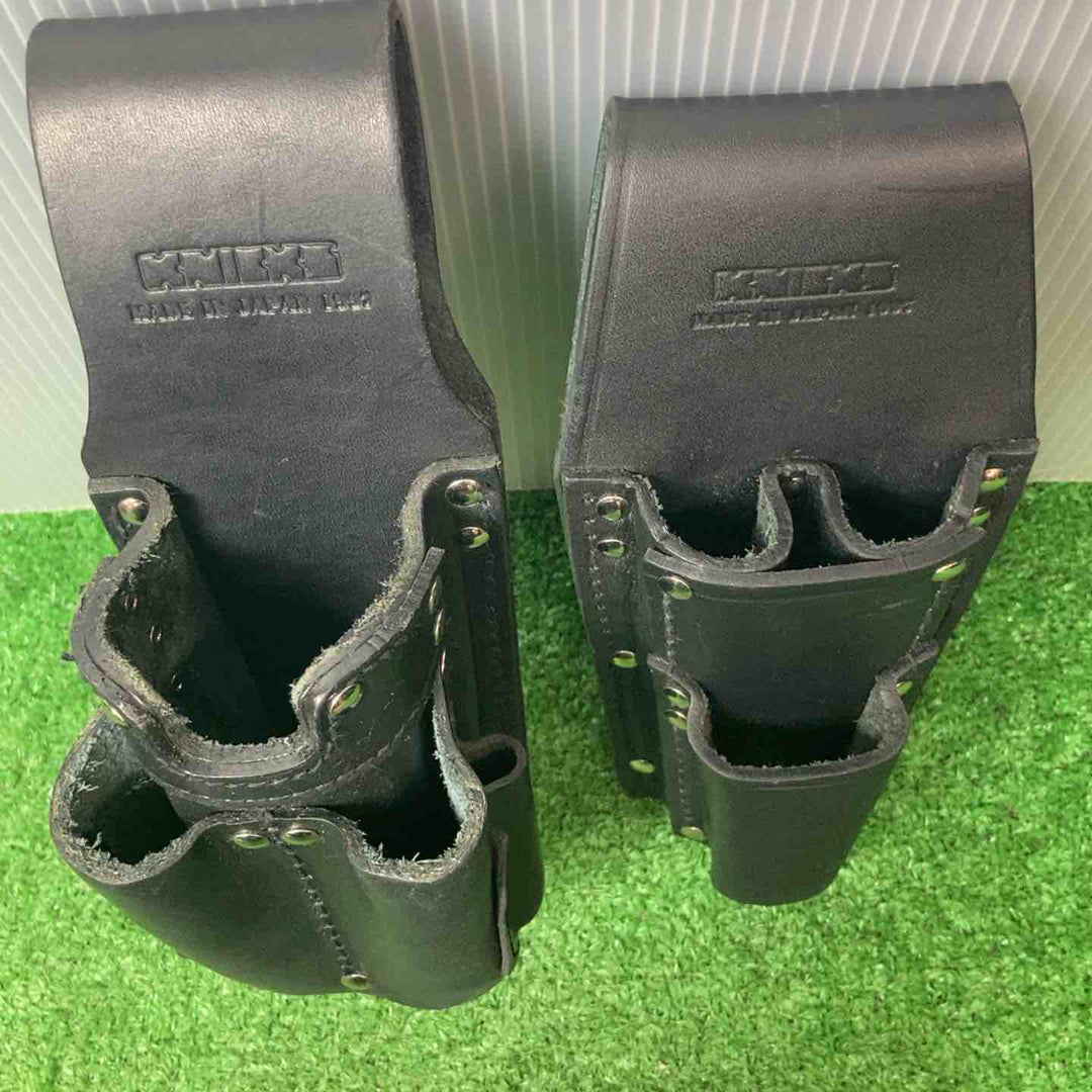 ニックス(KNICKS) 革製3段腰袋 革製工具差し(ペンチ・ドライバホルダー、充電ドライバホルダー) ベルトループ など 計10点【岩槻店】