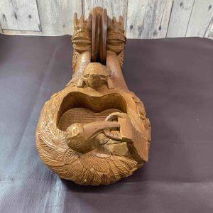 【超希少】 【中古美品】 龍亀鶴 木彫り 墨壺 すみつぼ 鉋 かんな カンナ 和工具 大工道具 鑿 のみ 鋸 のこ 【東大和店】