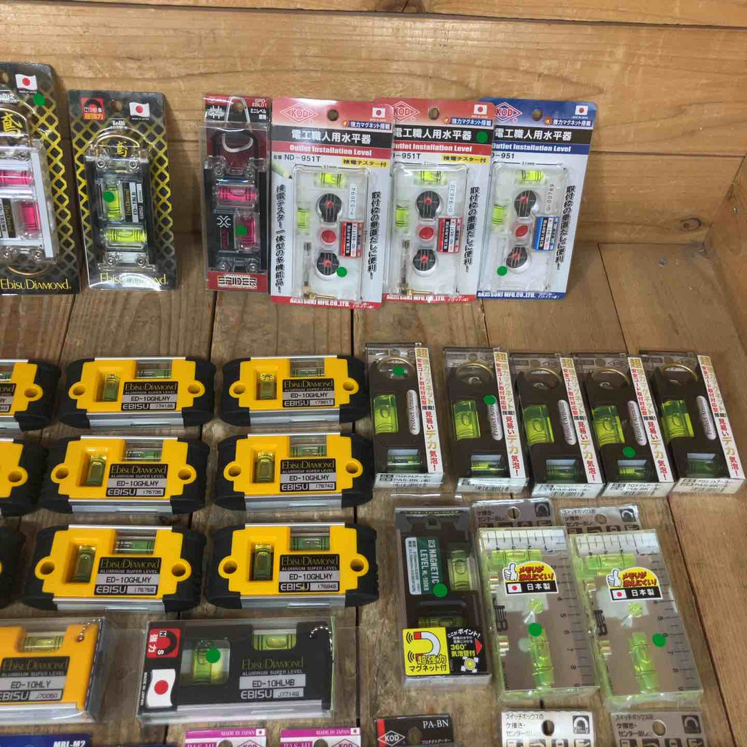 まとめ売り特価！【未使用品】水平器 まとめ売り 45個セット エビス KOD マーベル シンワ SK11 磁石モデル マグネット付き【所沢店】