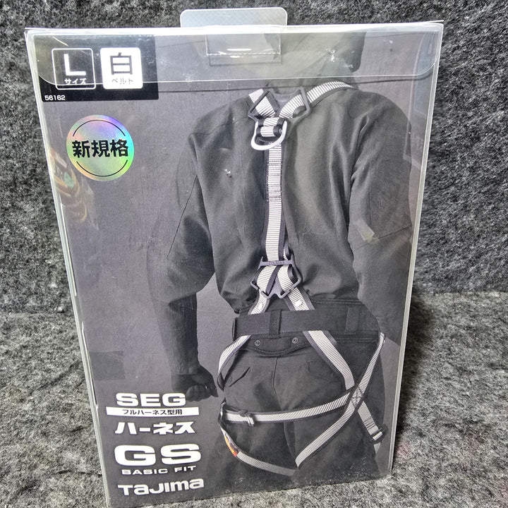 【未使用品】タジマ 新規格 墜落制止用器具 ハーネスGS ベーシックフィット スチール製バックル 白 Lサイズ AGSL-LWH【桶川店】