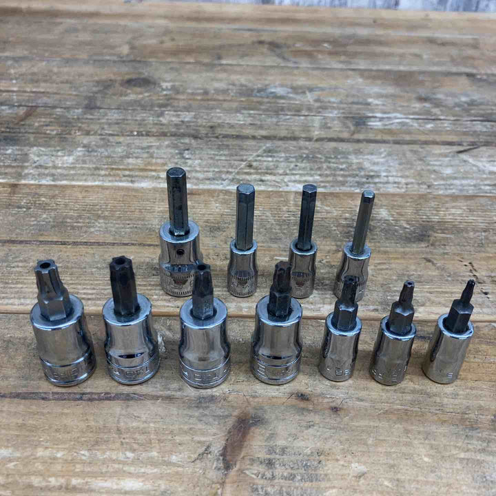 【中古品】 スナップオン(Snap-on) ソケットまとめ トルクス ヘックス TMAM5E・FTX27TPEなど  計11個セット ブランド 六角 3/8 1/4 【東大和店】