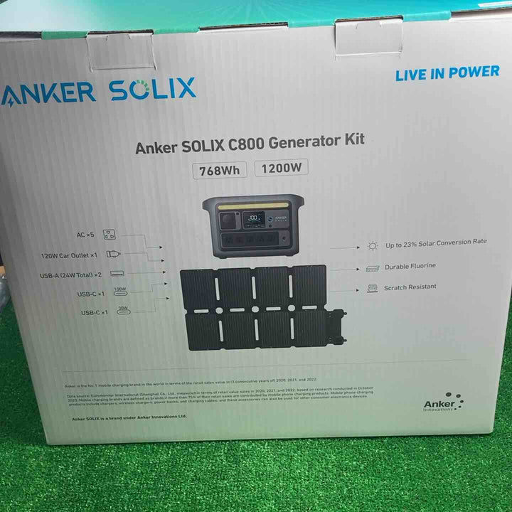 【店頭受取り限定】Anker/アンカー Solix C800 ポータブル電源＋Solix PS100 コンパクトソーラーパネル セット【川崎店】