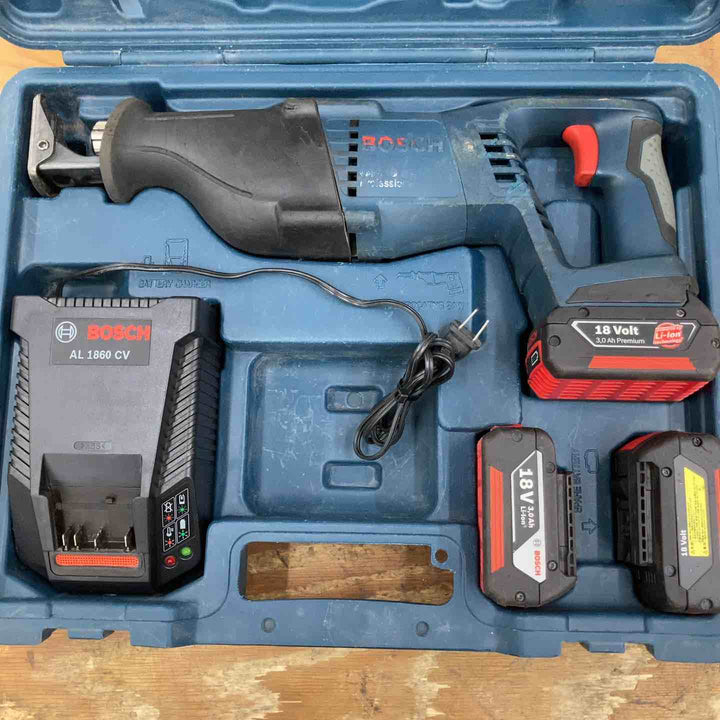 【中古品】◇ボッシュ(BOSCH) 18Vコードレスセーバーソー GSA18V-LI バッテリー3個付き【柏店】