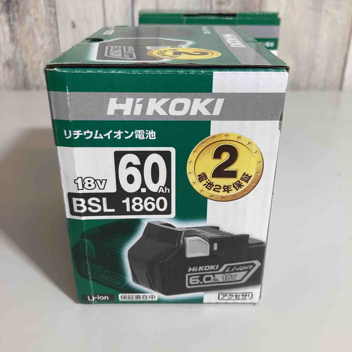 ▼ハイコーキ(HIKOKI ※旧:日立工機) リチウムイオンバッテリー 18V/6.0Ah BSL1860 2個 純正 保管品【戸田店】