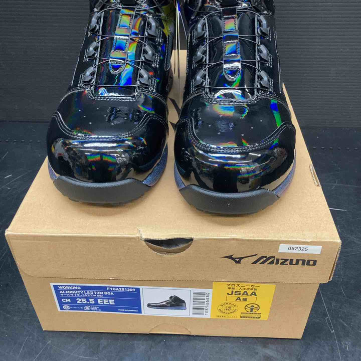 mizuno(ミズノ) ワークシューズ オールマイティLSⅡ 73M BOA F1GA2512 25.5 cm ホログラムブラック×シルバー×ブルー【川越店】