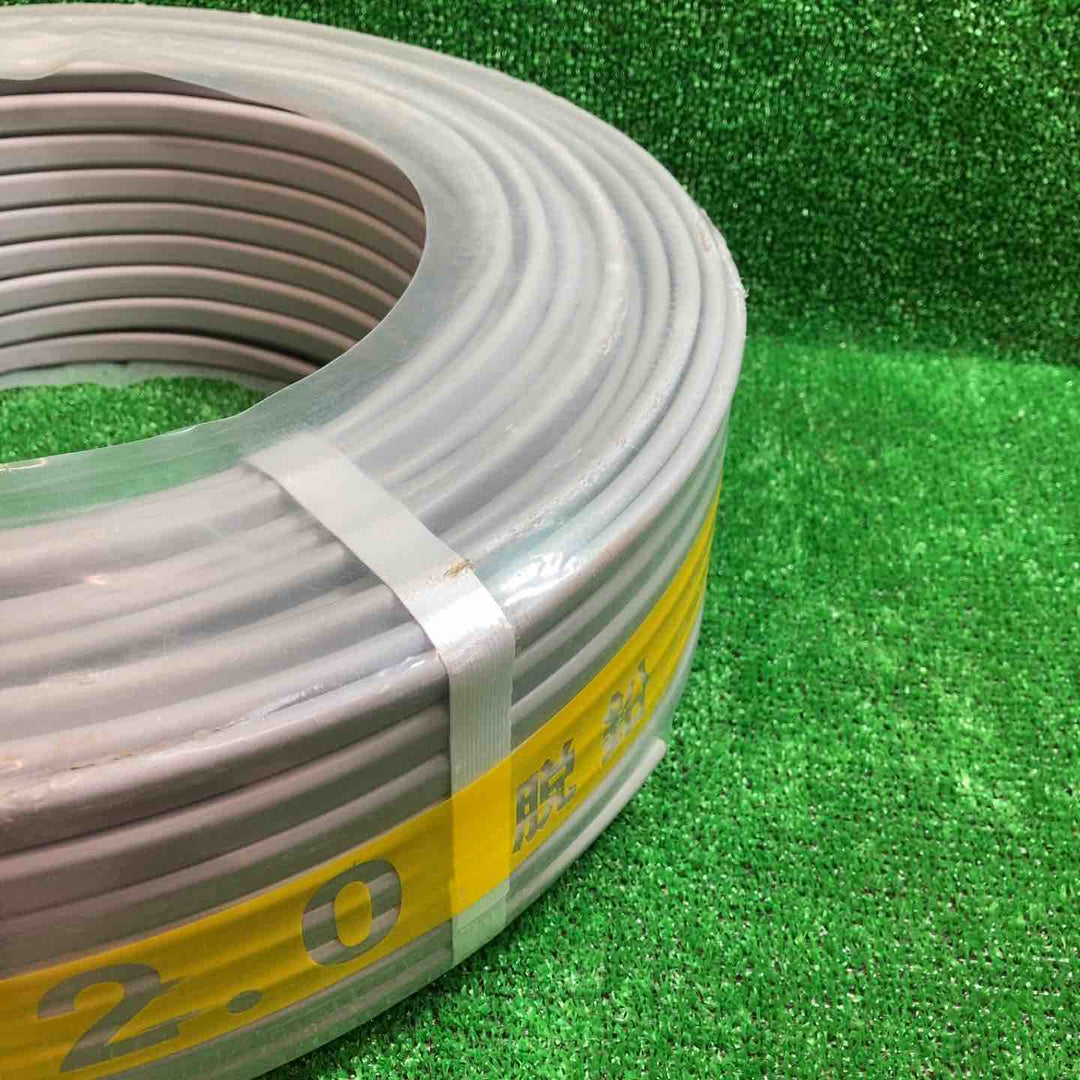 【未使用】協和電線工業(KYOWA) VVFケーブル 2.0mm×3芯 100m巻 (灰色)【川越店】