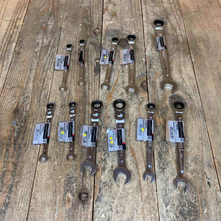 トネ(TONE) ラチェットメガネレンチ RM-07~17 首振 RMF-07~15 切替式 RMR-10~13 合計11本セット【所沢店】