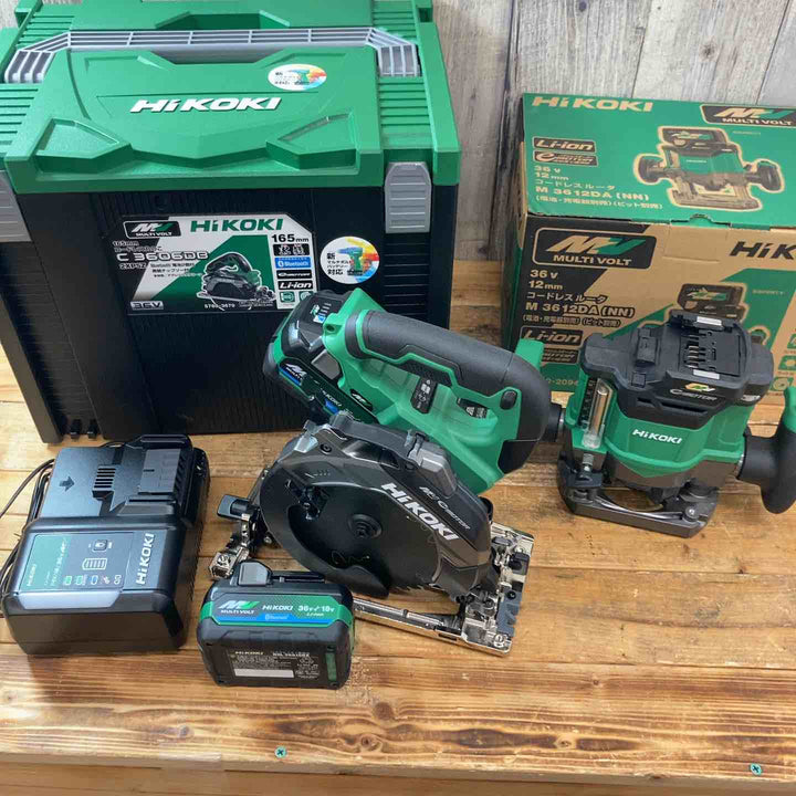 【未使用品(店頭展示品)】ハイコーキ(HiKOKI)コードレス丸ノコ C3606DB(2XPSZ)・ルーターM3612DA(NN)まとめセット【東大和店】