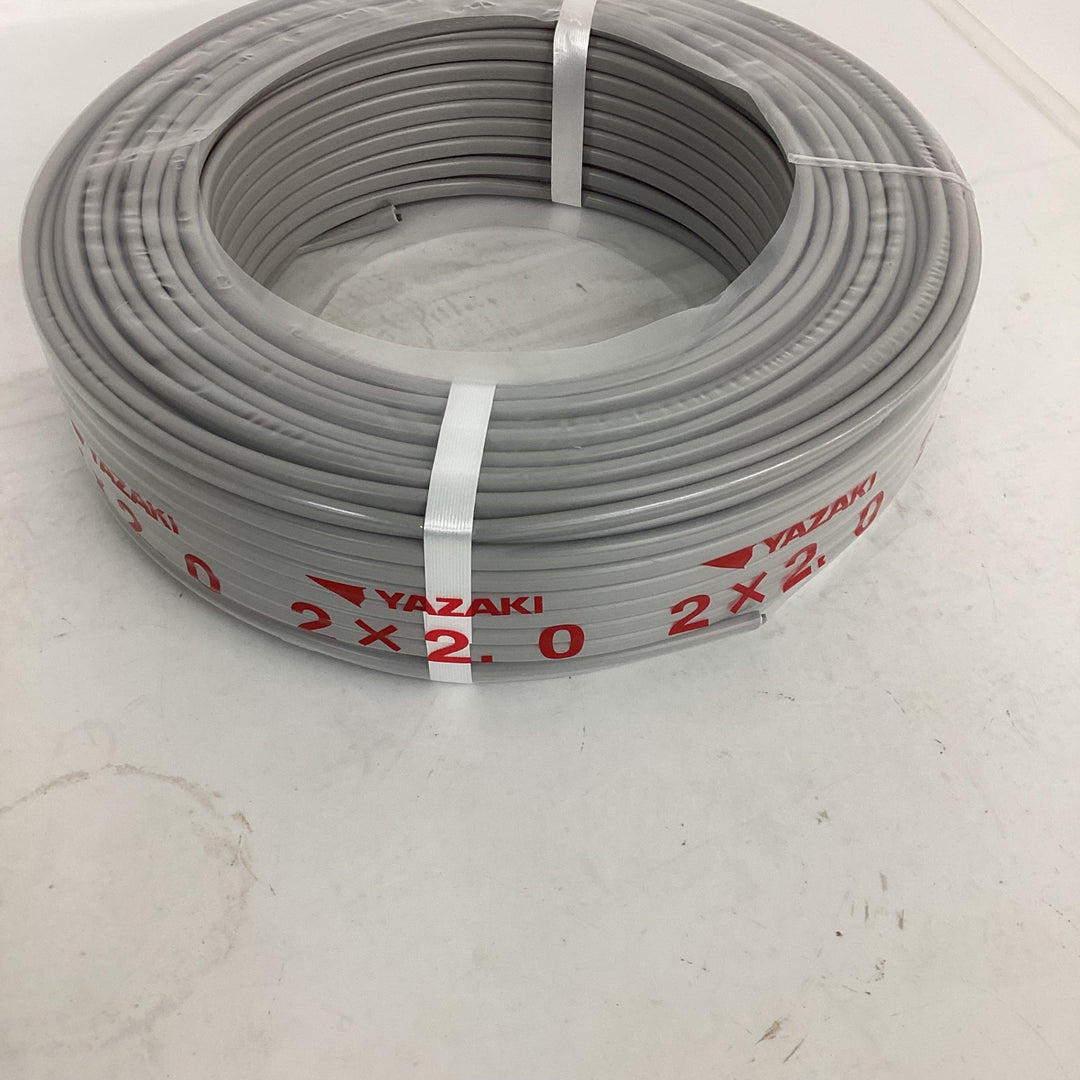 ◇矢崎 VVFケーブル 2.0mm×２芯 100m巻 (灰色) 製造2026年5月【狭山】