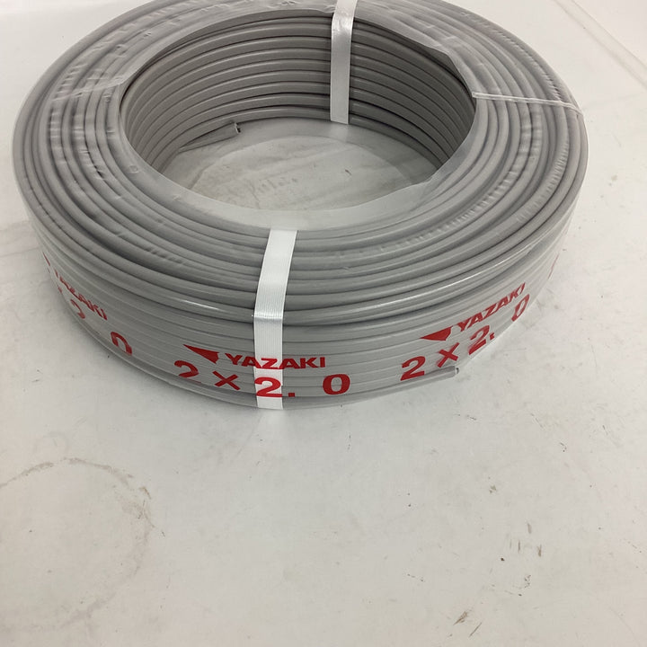 ◇矢崎 VVFケーブル 2.0mm×２芯 100m巻 (灰色) 製造2026年5月【狭山】