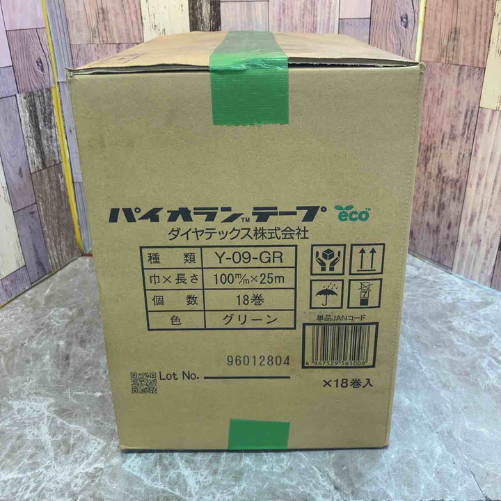 ◇ダイヤテックス パイオランクロス 養生用テープ 緑 100mm×25m Y-09-GR 18巻【八潮店】