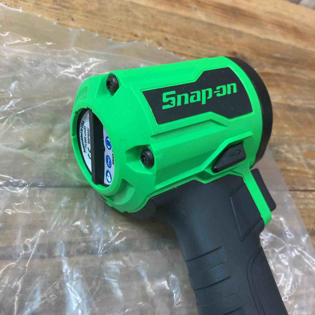 【未使用店頭展示品】 スナップオン(Snap-on) 1/2 エアインパクトレンチ(本体)色緑 PT350G・本体ラバーカバー付き 【東大和店】