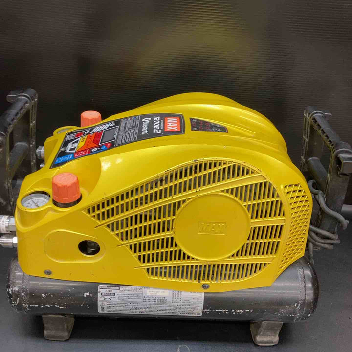 【中古品】MAX 建築用 高圧 4口 エアコンプレッサー AK-HH1270E2 限定色 リーフイエロー 動作確認済み【川越店】