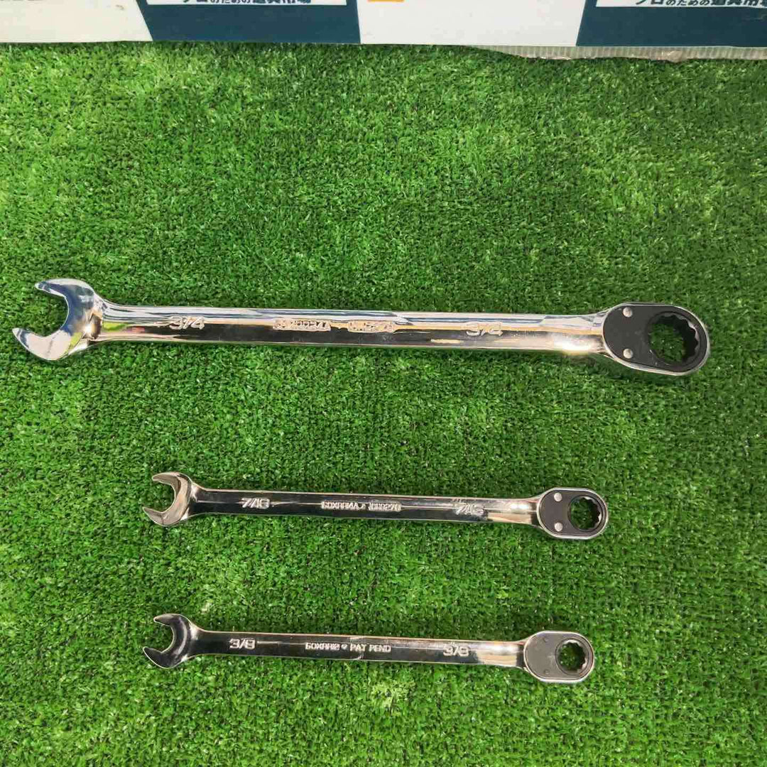 スナップオン(Snap-on) 切替式ラチェットコンビネーションレンチ 3本セット SOXRR24A(3/4)・SOXRR14A(7/16)・SOXRR12(3/8)【八潮店】