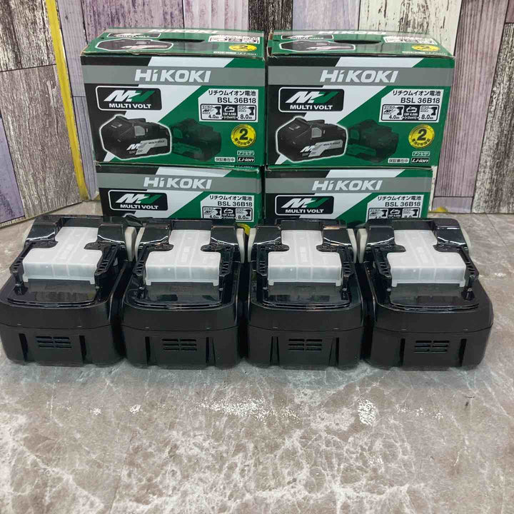 【未使用品】【純正】4個セット HiKOKI ハイコーキ マルチボルト リチウムイオンバッテリー 36V 4.0Ah BSL36B18【八潮店】