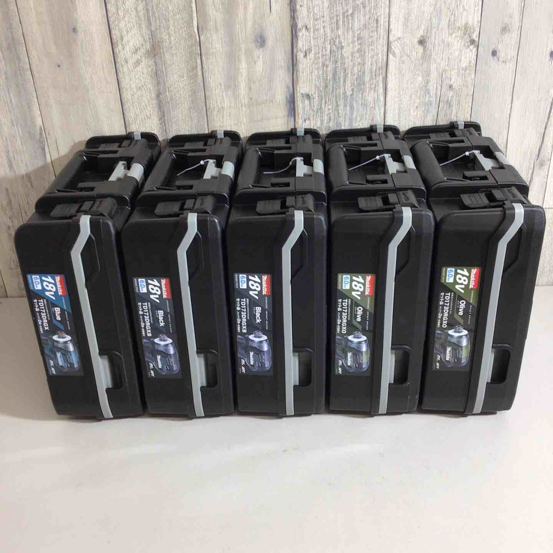 【未使用品】マキタ(makita) コードレスインパクトドライバー TD173DRGX TD173DRGXO TD173DRGXB 5台セット 黒 ブラック オリーブ 青 ブルー【戸田店】