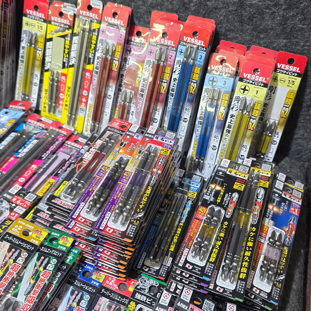 【まとめ売り！未使用品】インパクト用 ビット 約285パック Anex VESSEL SK11 SUNFLAG メーカー・サイズ混合 ダイヤモンドビット混在 六角軸【桶川店】