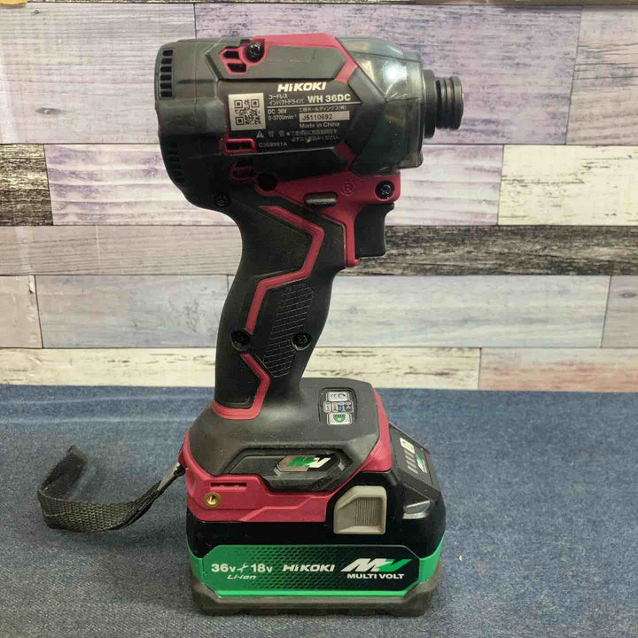 【中古品】★ハイコーキ コードレスインパクトドライバー WH36DC 充電器 バッテリー2個 (BSL36A18Xｘ2個)【八潮店】