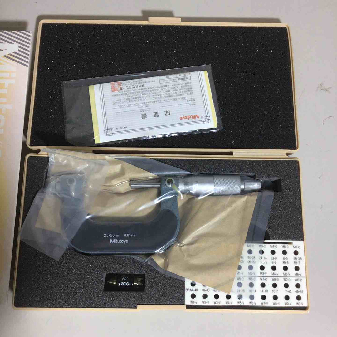 【美品】 ミツトヨ Mitutoyo 替駒式マイクロメーター 目量0.01mm TMC-50 126-126 測定範囲25～50mm 【戸田店】