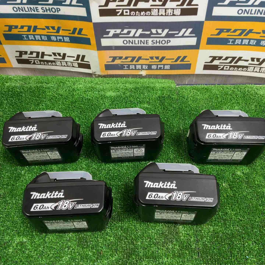 ②【未使用品】マキタ(makita) リチウムイオンバッテリー 18V/6.0Ah BL1860B　5台セット 純正バッテリー【草加店】