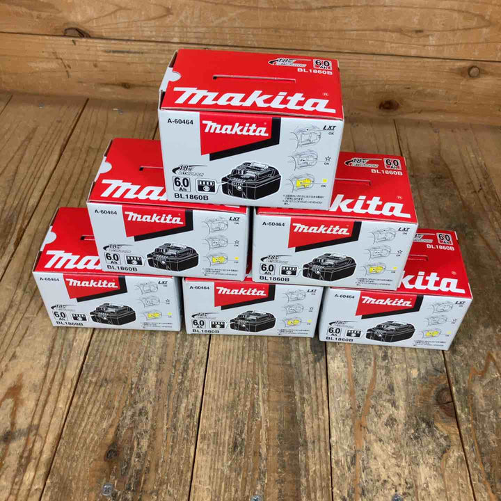 【未使用品】純正品 マキタ(makita) リチウムイオンバッテリー 18V/6.0Ah BL1860B 6個セット まとめ売り【所沢店】