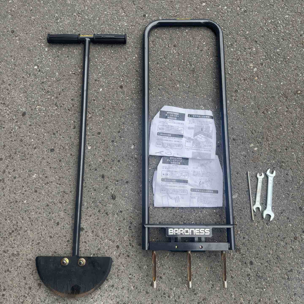中古】 バロネス タインエアレーター ターフカッタ セット 穴あけ器 芝
