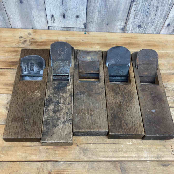【中古品】 甚八・三六・東源次・助六・華仏？ 鉋5個セット  鉋 かんな カンナ 和工具 大工道具 鑿 のみ 鋸 のこ 【東大和店】