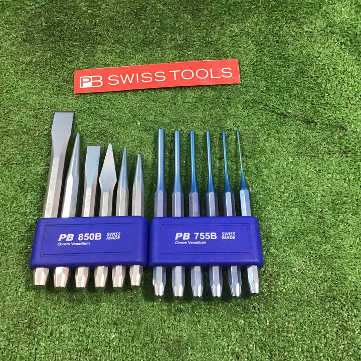 PBスイスツール(PB SWISS TOOLS) 平行ピンポンチセット755B と ポンチタガネセット 850B【岩槻店】